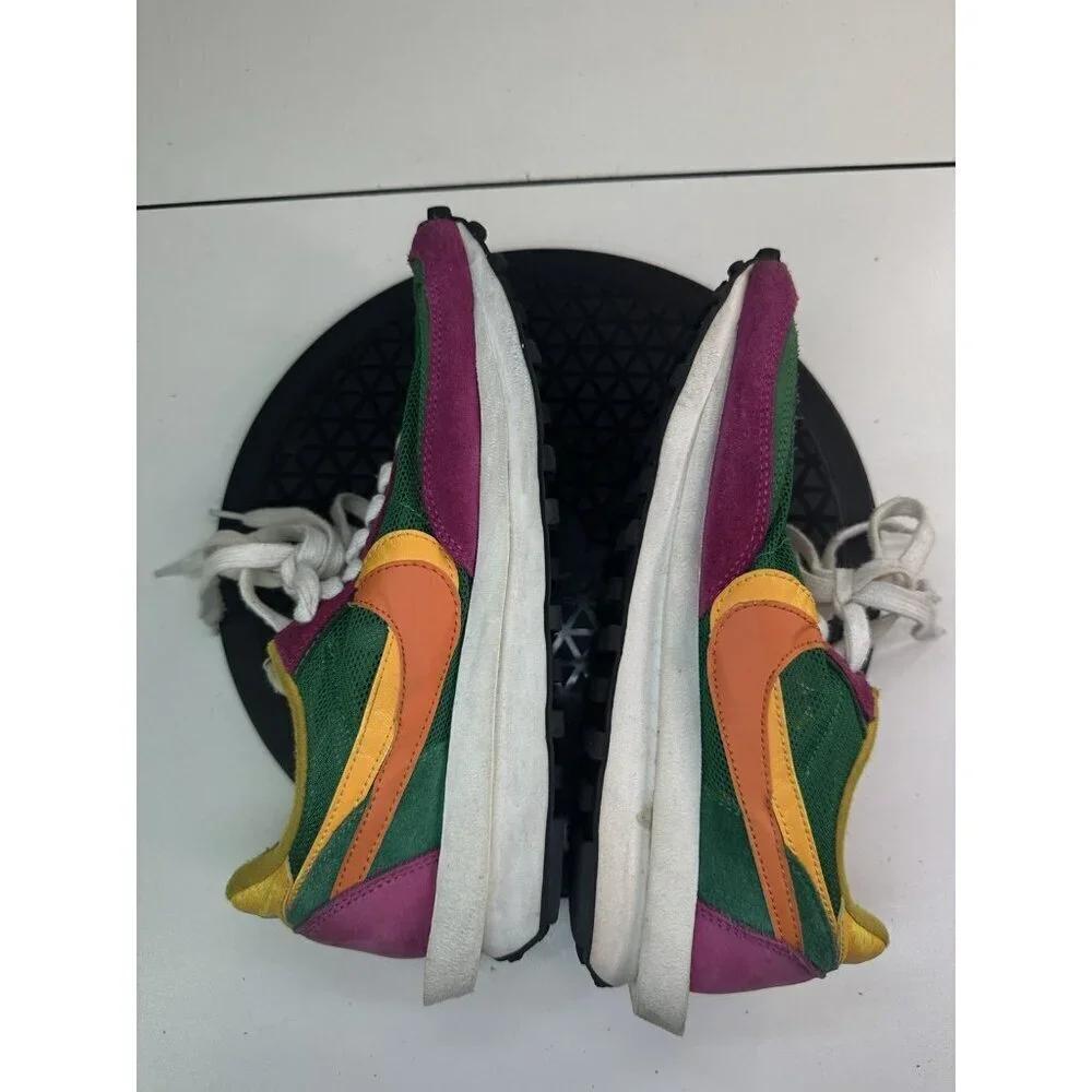 Nike Sacai LD Waffle Shoes Mens 8 Pink Green Mesh Suede Retro BV0073-301